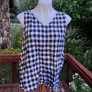 Black and White Checkered Women's Top